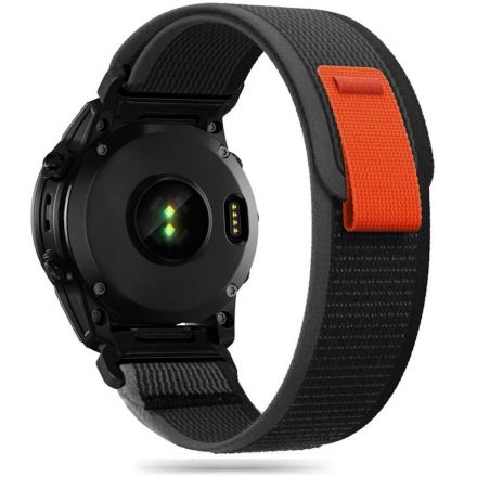 STRAP TECH-PROTECT NYLON GARMIN FENIX 5 / 6 / 6 PRO / 7 BLACK/ORANGE