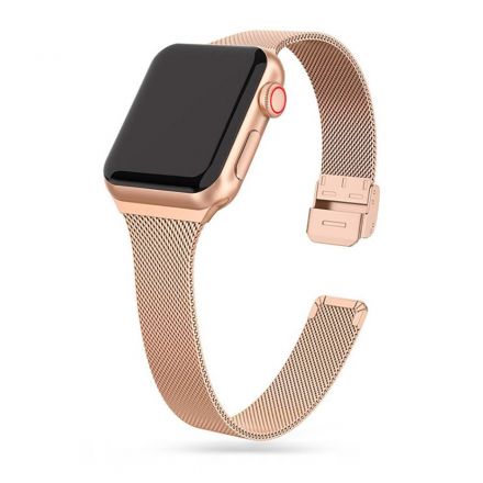 STRAP TECH-PROTECT THIN MILANESE FOR APPLE WATCH 4-8 / SE (38-41 MM) BLUSH GOLD