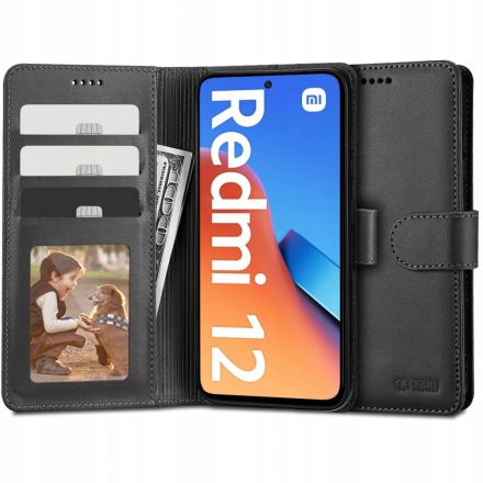 BOOK COVER CASE TECH-PROTECT WALLET FOR XIAOMI REDMI 12 BLACK