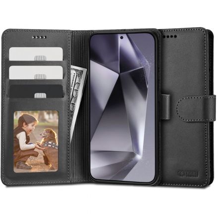 BOOK COVER CASE TECH-PROTECT WALLET FOR SAMSUNG GALAXY S24 BLACK