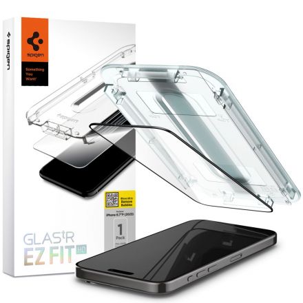 GLASS PROTECTOR SPIGEN TR ”EZ FIT” FC FOR APPLE IPHONE 15 PRO MAX BLACK