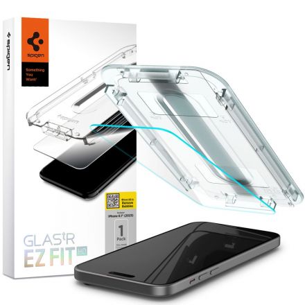 GLASS PROTECTOR SPIGEN TR ”EZ FIT” FOR APPLE IPHONE 15 CLEAR
