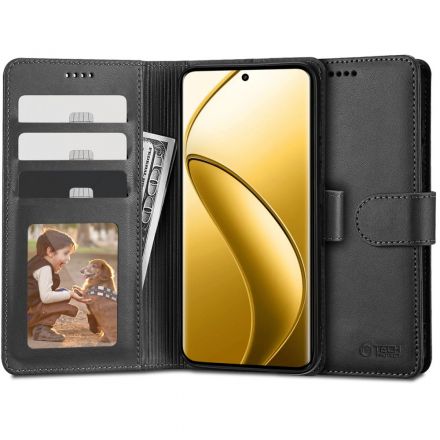 BOOK COVER CASE TECH-PROTECT WALLET FOR REALME 12 PRO 5G / 12 PRO+ PLUS 5G BLACK