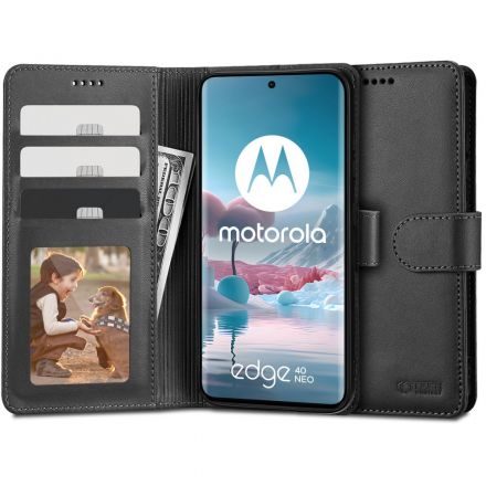 BOOK COVER CASE TECH-PROTECT WALLET FOR MOTOROLA EDGE 40 NEO BLACK