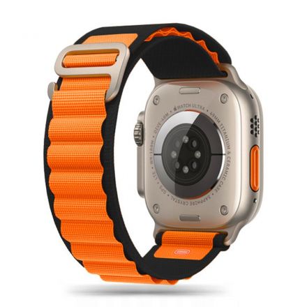 STRAP TECH-PROTECT NYLON PRO FOR APPLE WATCH 4-9/ SE / ULTRA (42-49 MM) BLACK / ORANGE