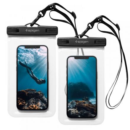 CASE WATERPROOF UNIVERSAL SPIGEN A601 2-PACK CRYSTAL CLEAR