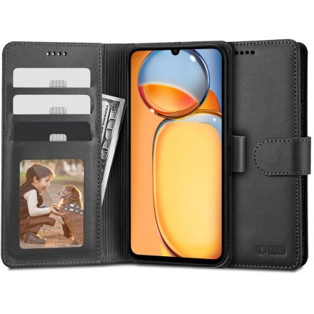 BOOK COVER CASE TECH-PROTECT WALLET FOR XIAOMI REDMI 13C / POCO C65 BLACK