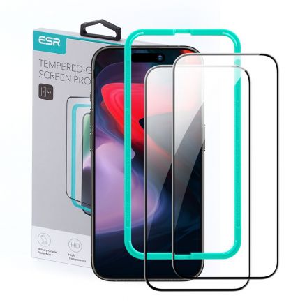 GLASS PROTECTOR ESR 2-PACK FOR APPLE IPHONE 15 PRO MAX BLACK