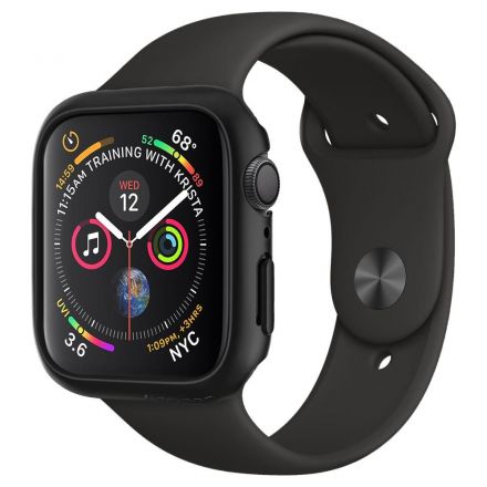 CASE SPIGEN THIN FIT FOR APPLE WATCH 4/5/6/SE (44MM) BLACK