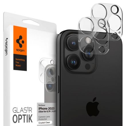 SPIGEN OPTIK.TR CAMERA PROTECTOR 2-PACK IPHONE 14 PRO / PRO MAX / 15 PRO / PRO MAX CRYSTAL CLEAR