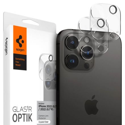 CAMERA LENS PROTECTOR SPIGEN OPTIK.TR 2-PACK FOR APPLE IPHONE 14 PRO/14 PRO MAX CRYSTAL CLEAR